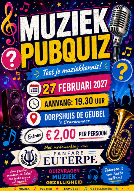 Poster Muziek PubQuiz